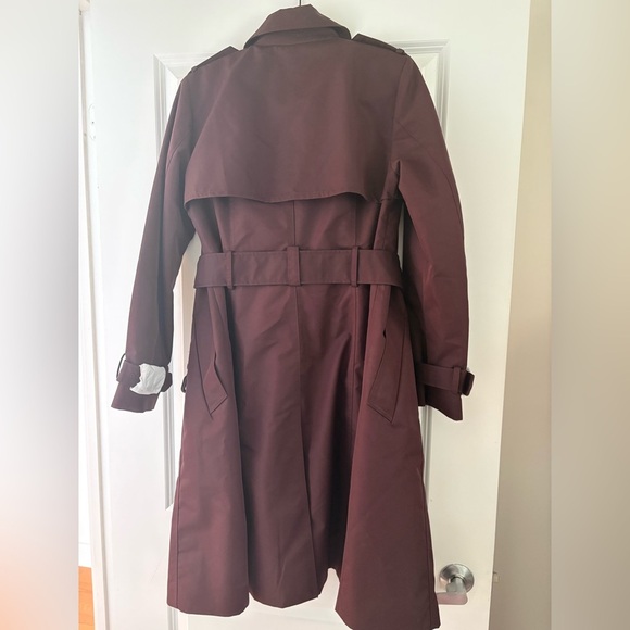 ZARA ZW Collection Water-Repellent burgundy Trench Coat – Size Medium - Picture 11 of 14